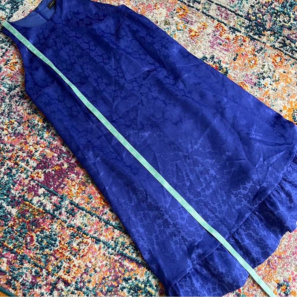 NWT Abbey Glass Lydia Dress Sleeveless Trapeze Jacquard Swing Electric Blue S - Picture 15 of 16
